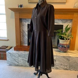 Linda Allard Ellen Tracy chocolate brown dress